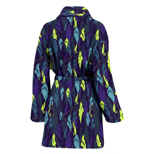 Shark Neon color Print Women Bath RobeShark Neon color Print Women Bath Robe.jpg-JTAMIGO.COM