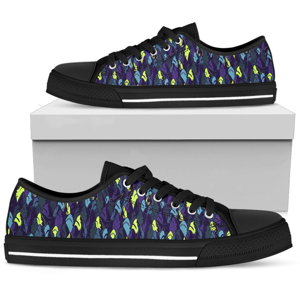 Shark Neon color Print Women Low Top Shoes-JTAMIGO.COM