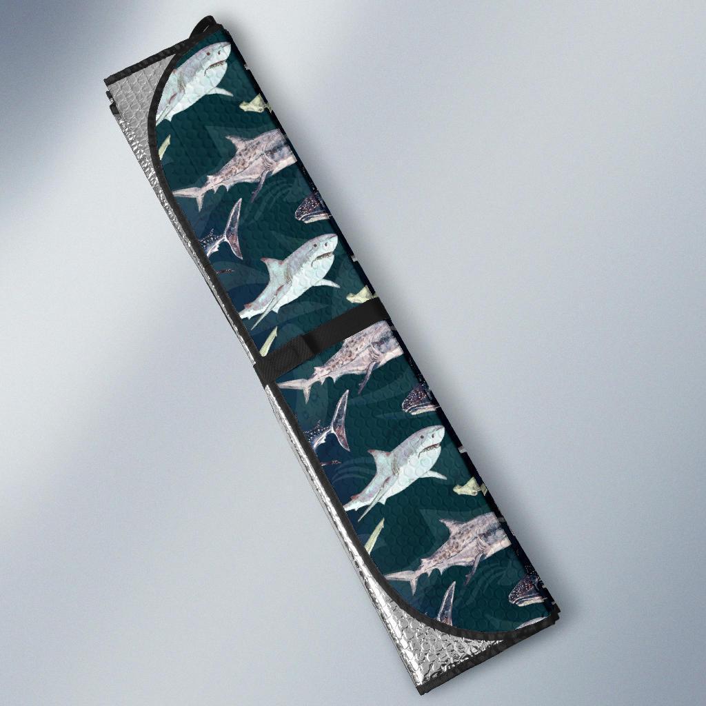 Shark Pattern Print Car Sun Shade For Windshield