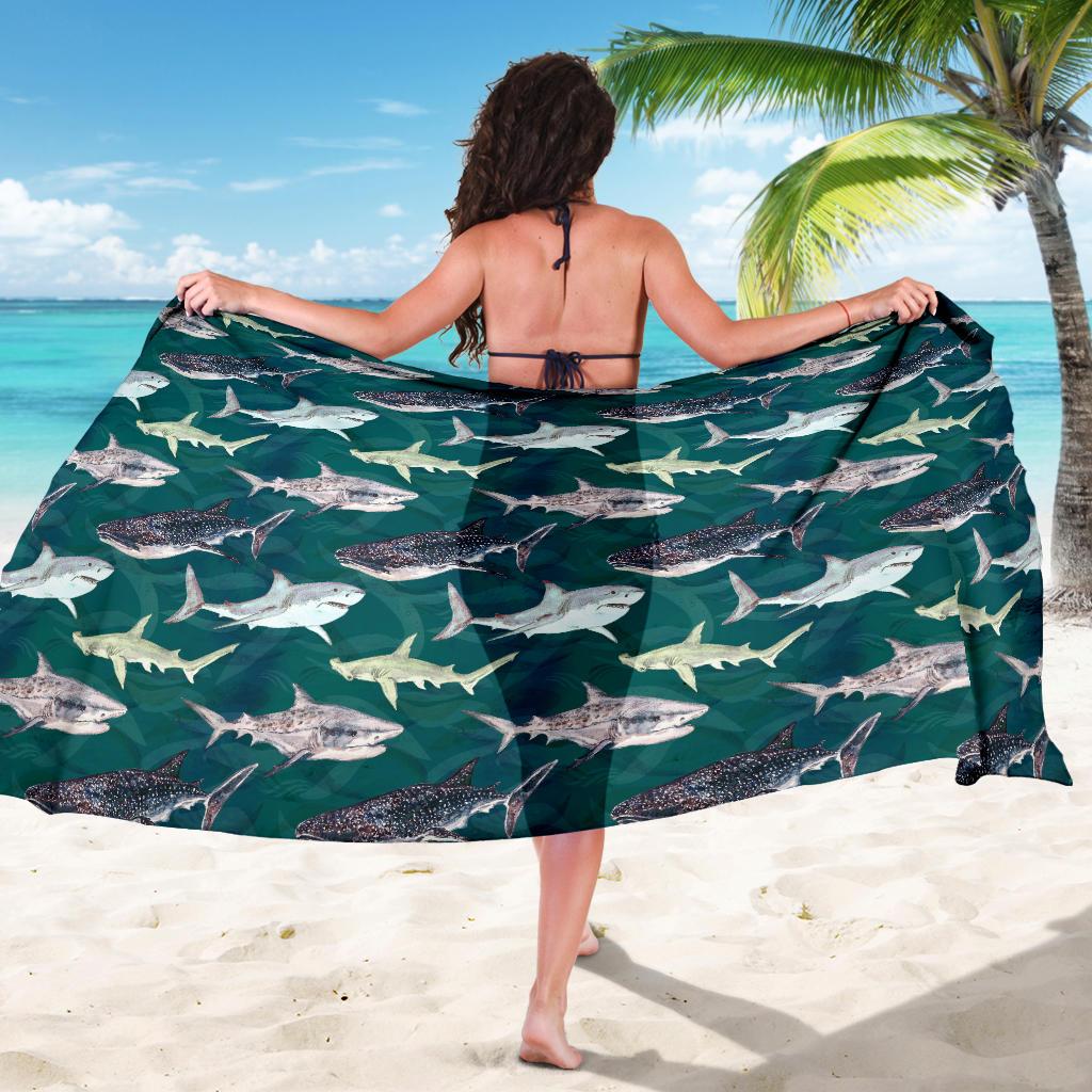 Shark Style Print Sarong Pareo Wrap