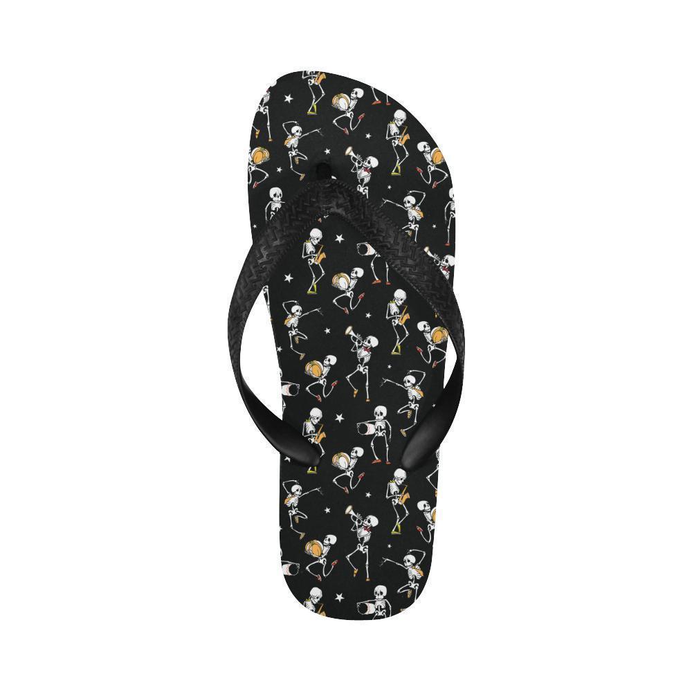Skeleton Dance Print Flip Flops-JTAMIGO.COM