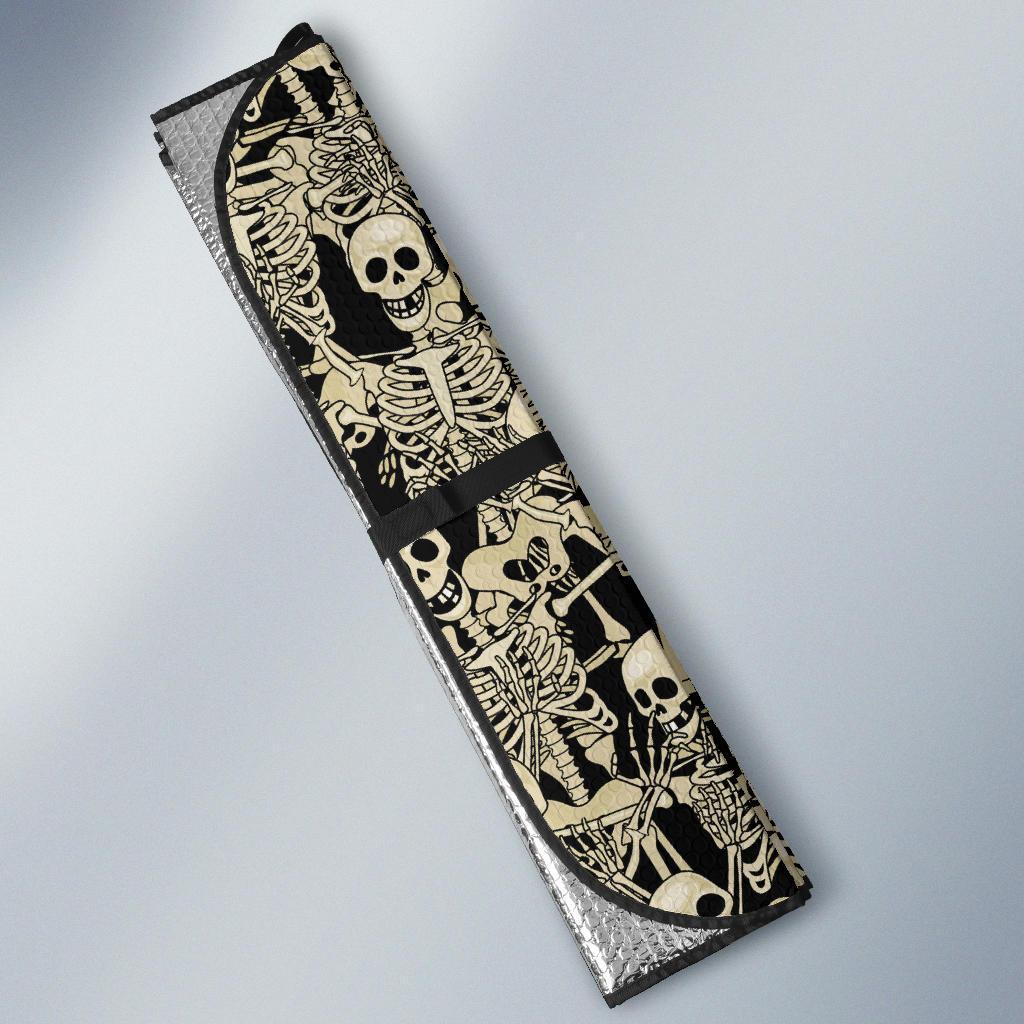 Skeleton Design Print Car Sun Shade For Windshield