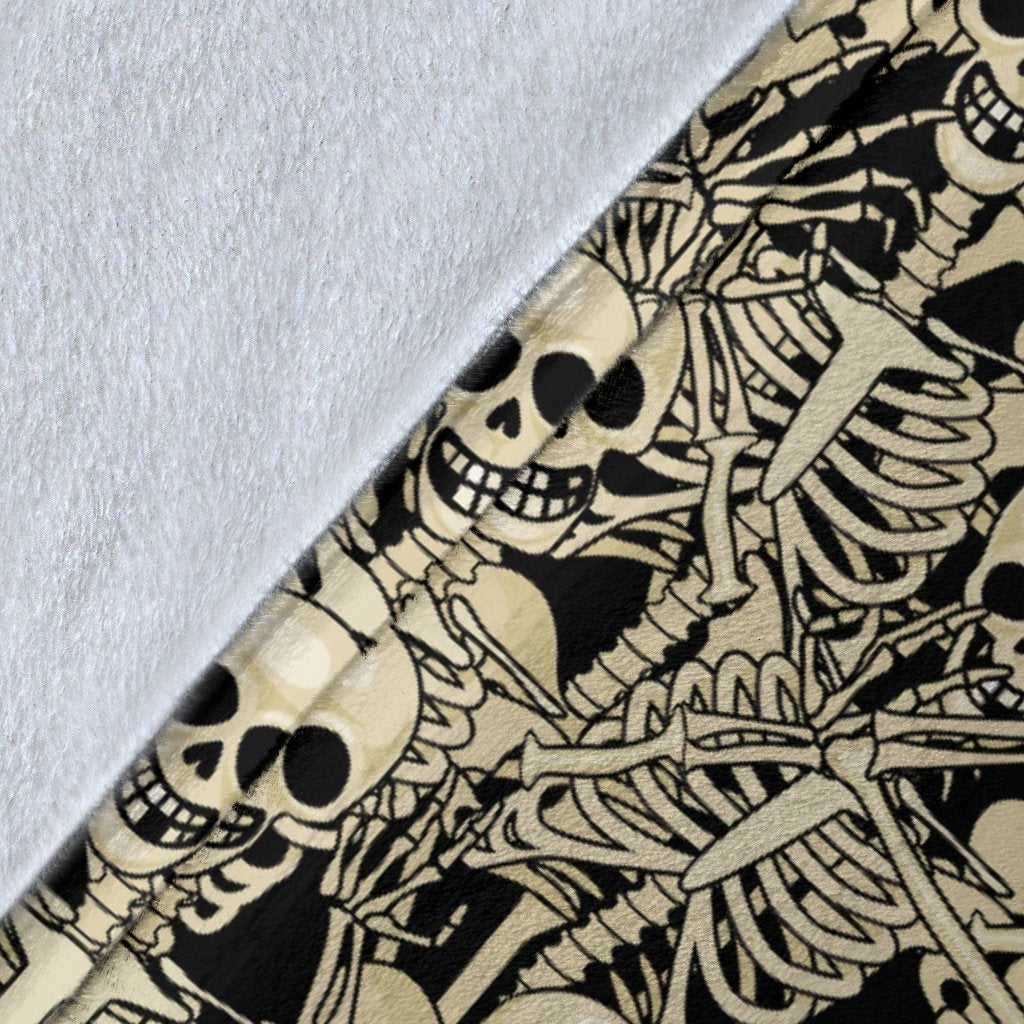 Skeleton Design Print Fleece Blanket