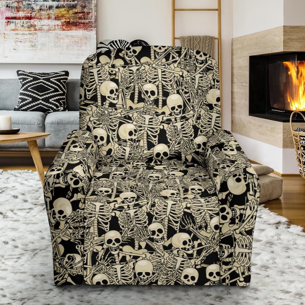 Skeleton Design Print Single Sofa Slipcover -JTAMIGO.COM