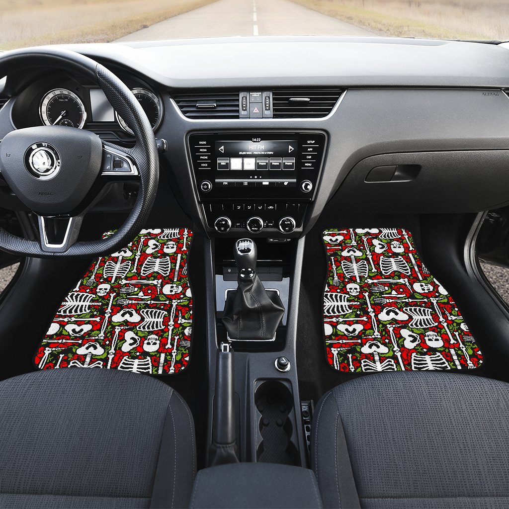 Skeleton Pattern Print Car Floor Mats