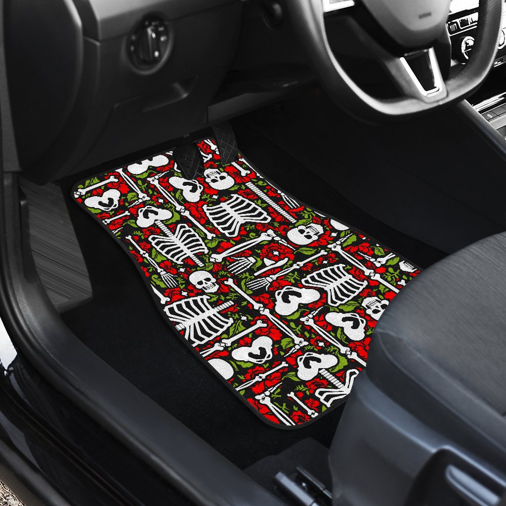 Skeleton Pattern Print Car Floor Mats