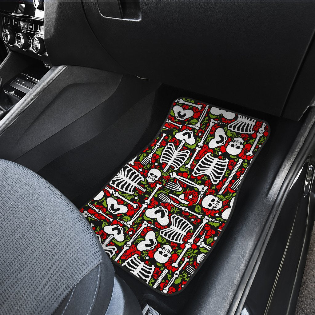 Skeleton Pattern Print Car Floor Mats