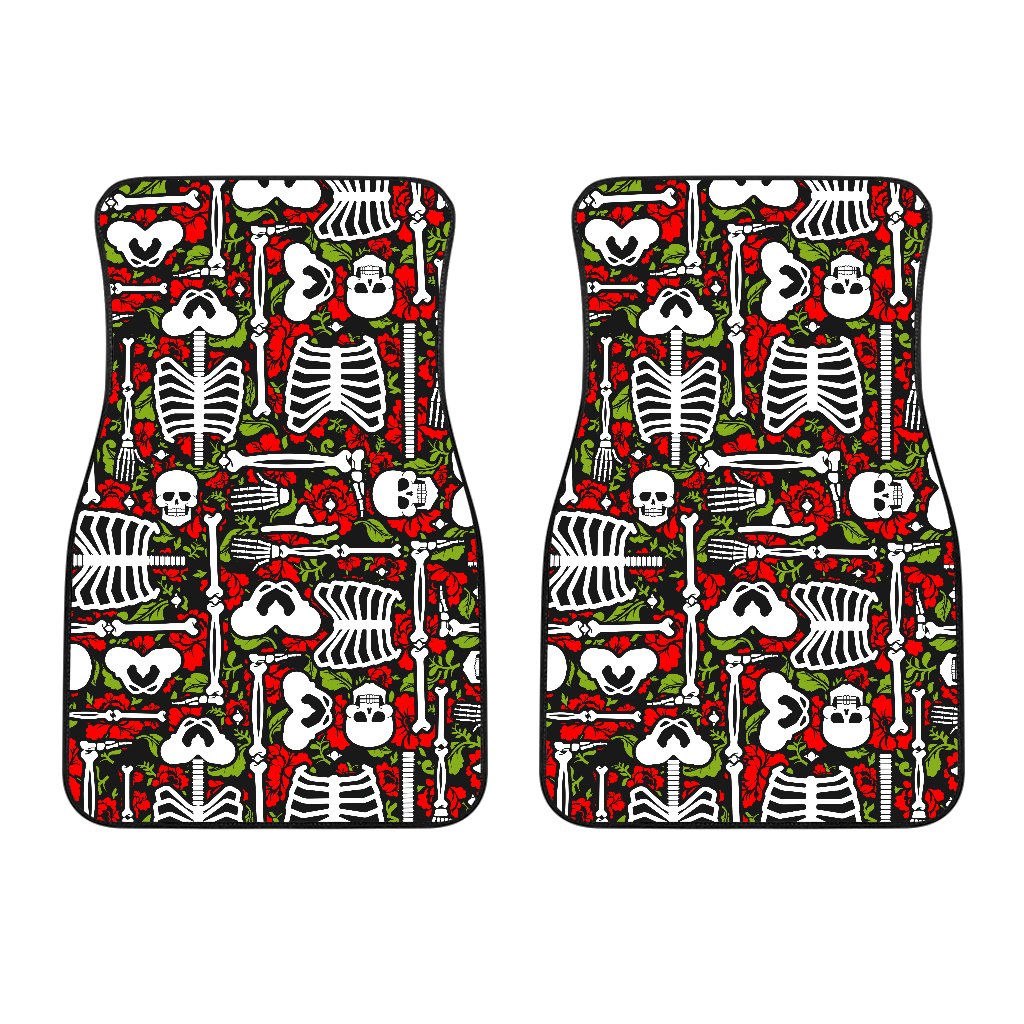 Skeleton Pattern Print Car Floor Mats
