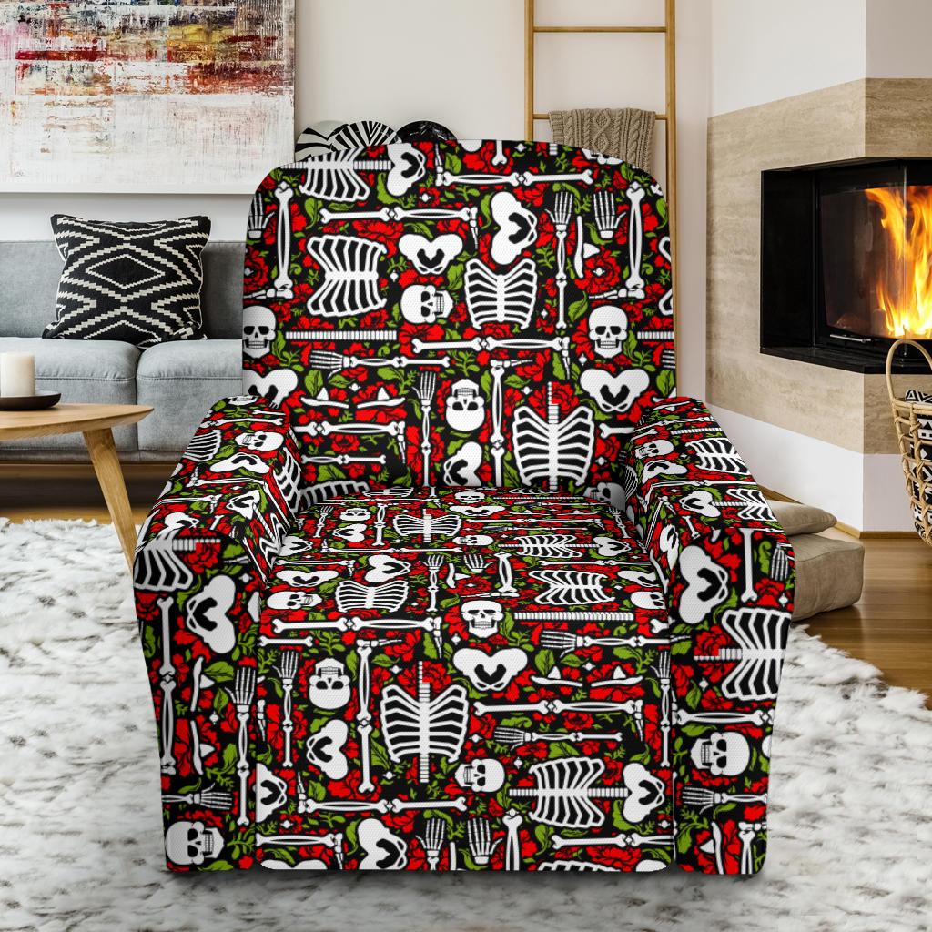 Skeleton Pattern Print Single Sofa Slipcover -JTAMIGO.COM