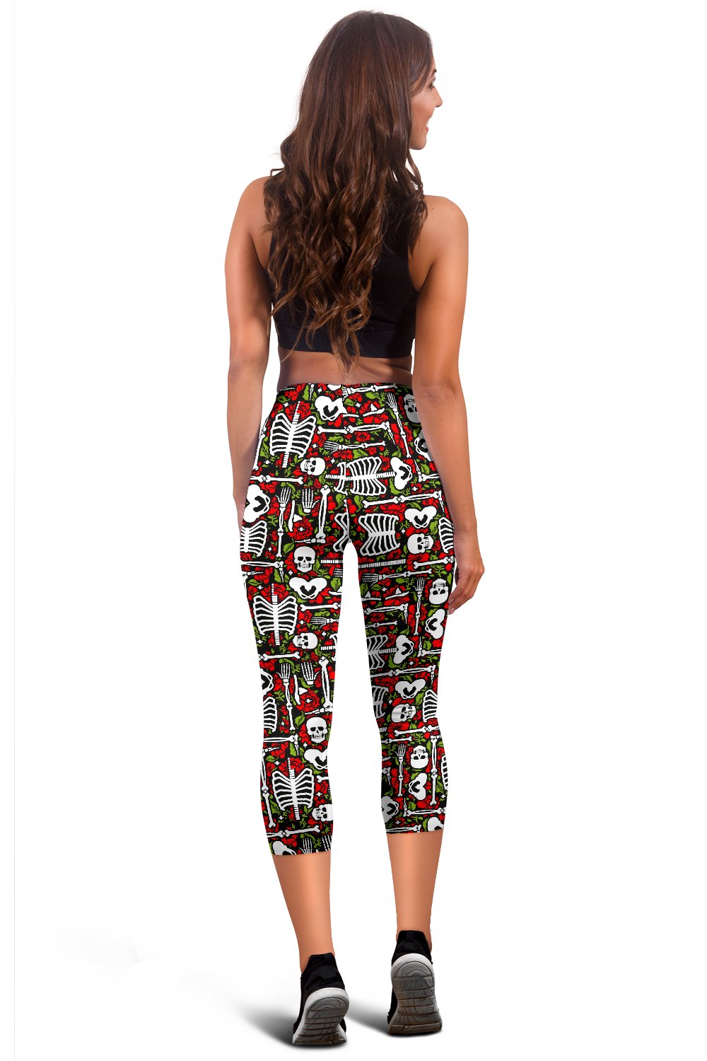 Skeleton Pattern Print Women Capris