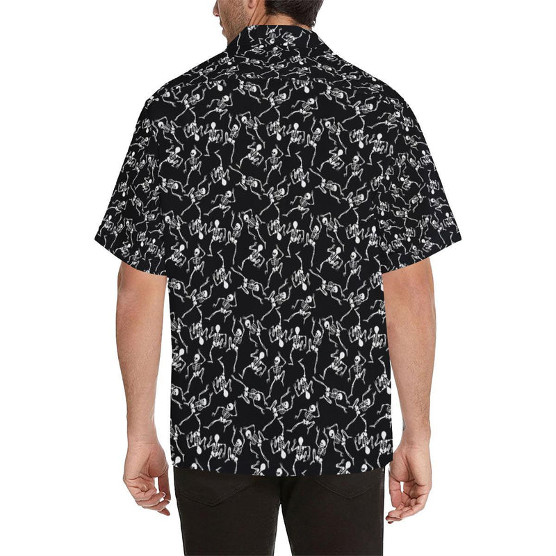 Skeleton Style Print Men Aloha Hawaiian Shirt