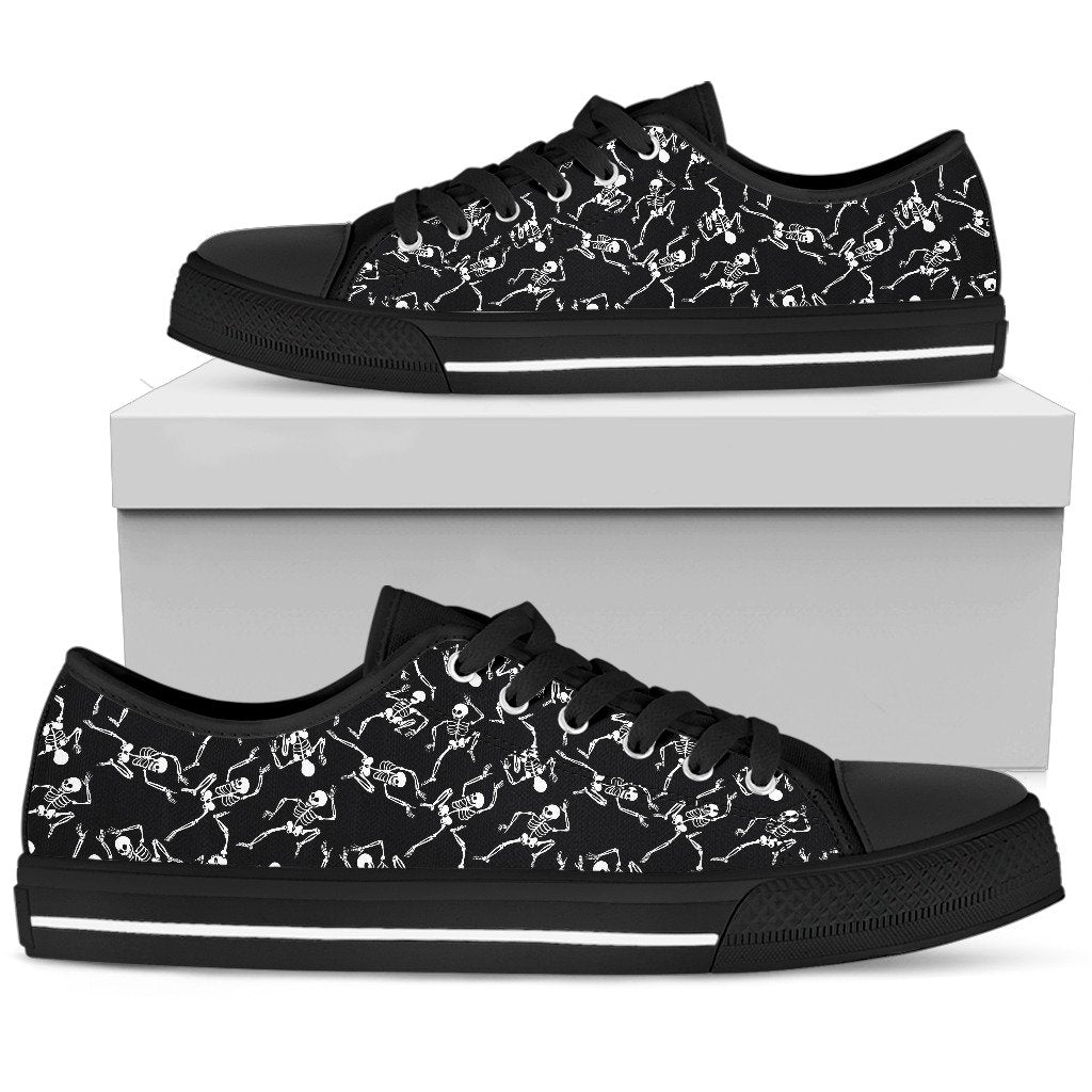 Skeleton Style Print Women Low Top Shoes-JTAMIGO.COM