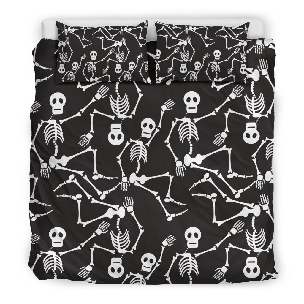 Skeleton Themed Print Duvet Cover Bedding Set