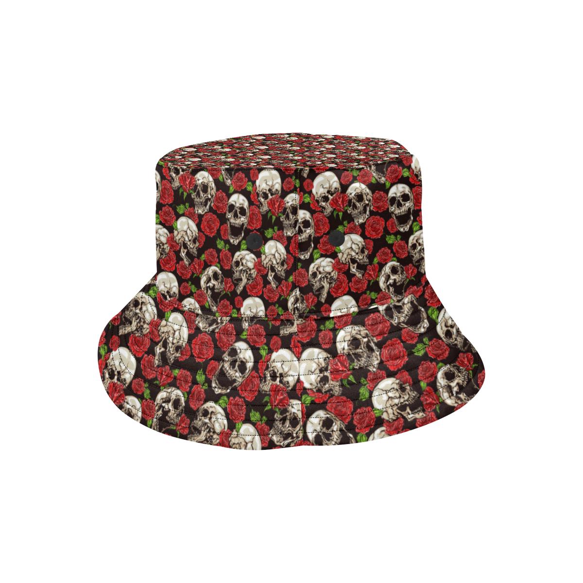 Skull Roses Design Themed Print Unisex Bucket Hat