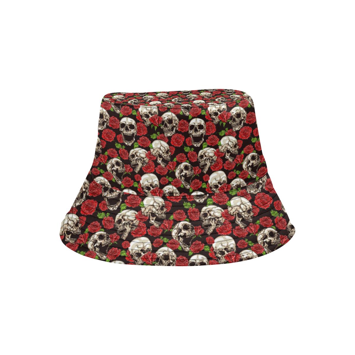 Skull Roses Design Themed Print Unisex Bucket Hat