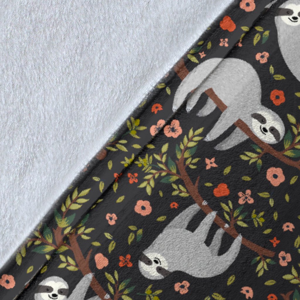 Sloth Cute Design Themed Print Fleece Blanket