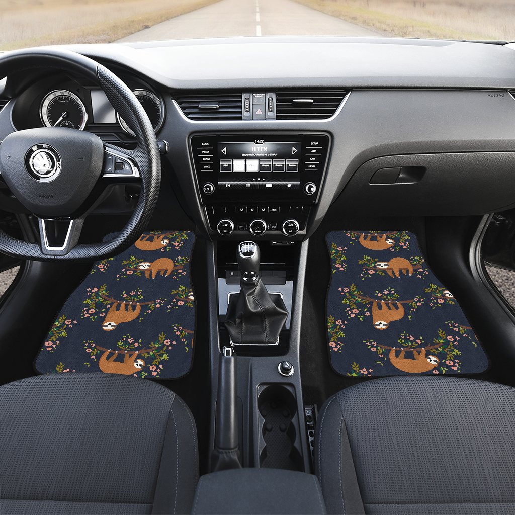 Sloth flower Design Themed Print Car Floor Mats