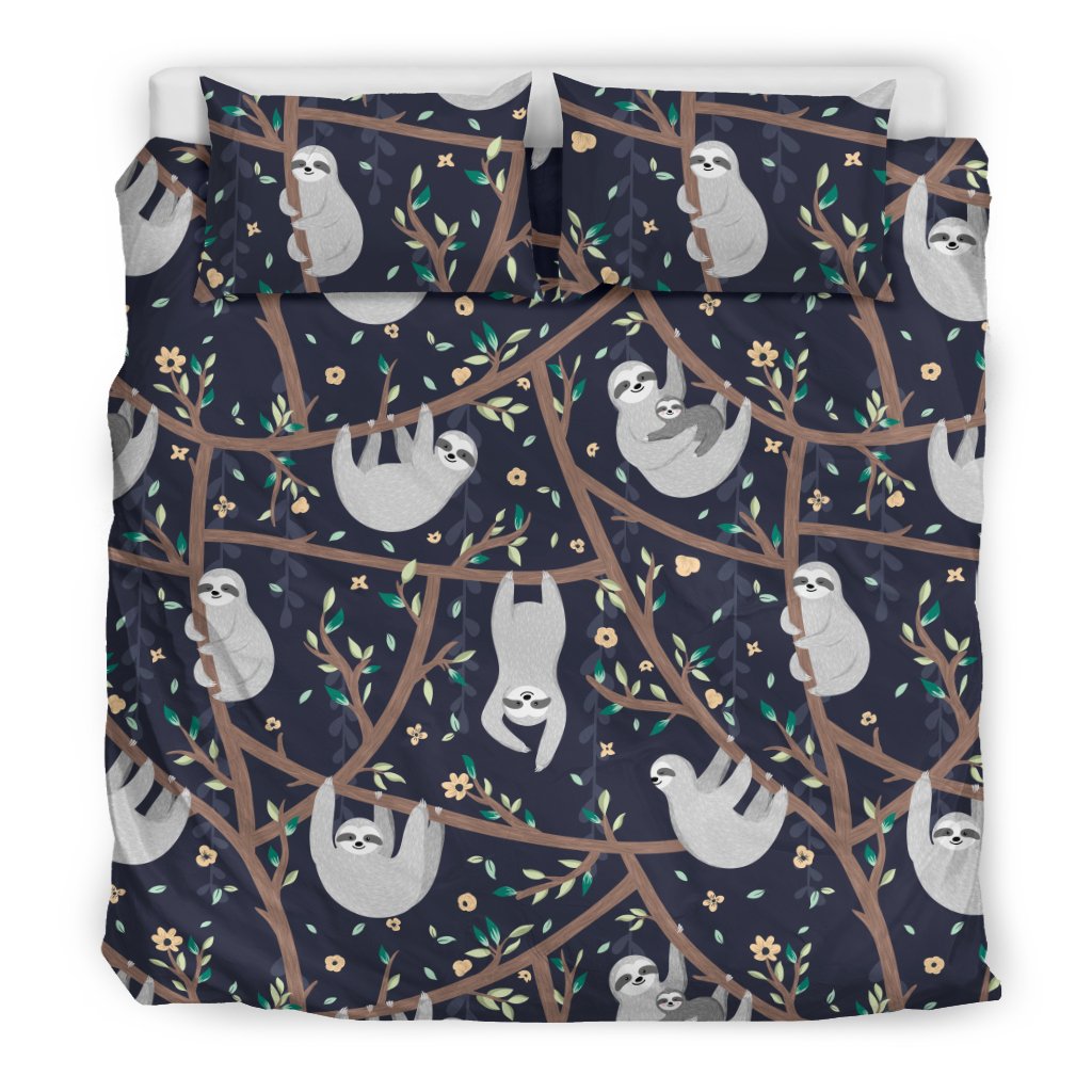 Sloth Happy Design Themed Print Duvet Cover Bedding Set
