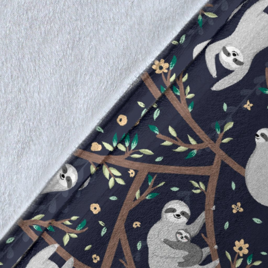 Sloth Happy Design Themed Print Fleece Blanket