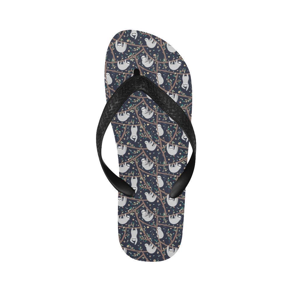 Sloth Happy Design Themed Print Flip Flops-JTAMIGO.COM