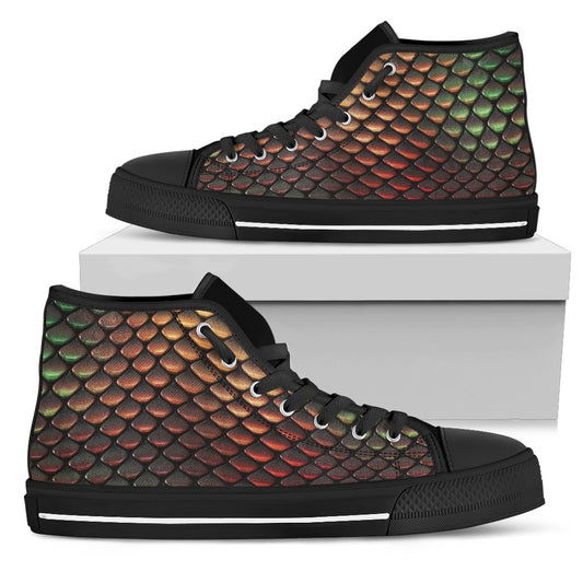 Snake Skin Colorful Print Women High Top Shoes