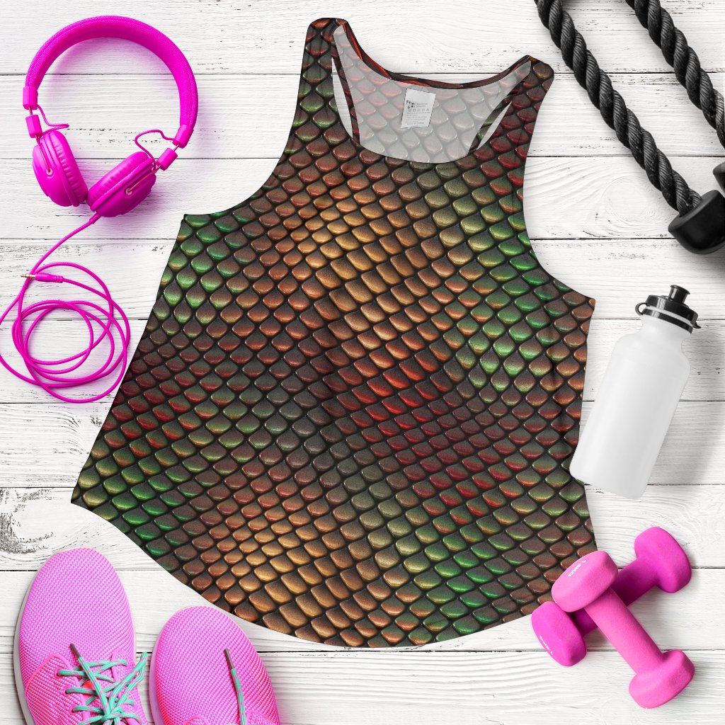 Snake Skin Colorful Print Women Racerback Tank Top