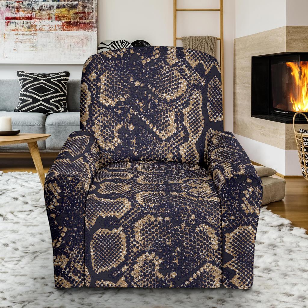 Snake Skin Pattern Print Single Sofa Slipcover -JTAMIGO.COM