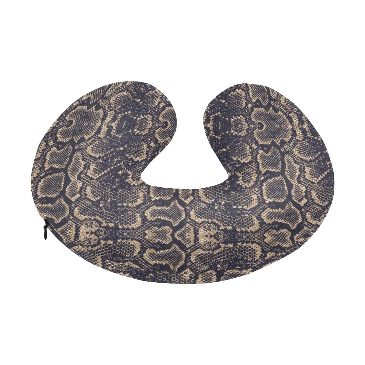 Snake Skin Pattern Print U-Shaped Travel Neck Pillow-JTAMIGO.COM