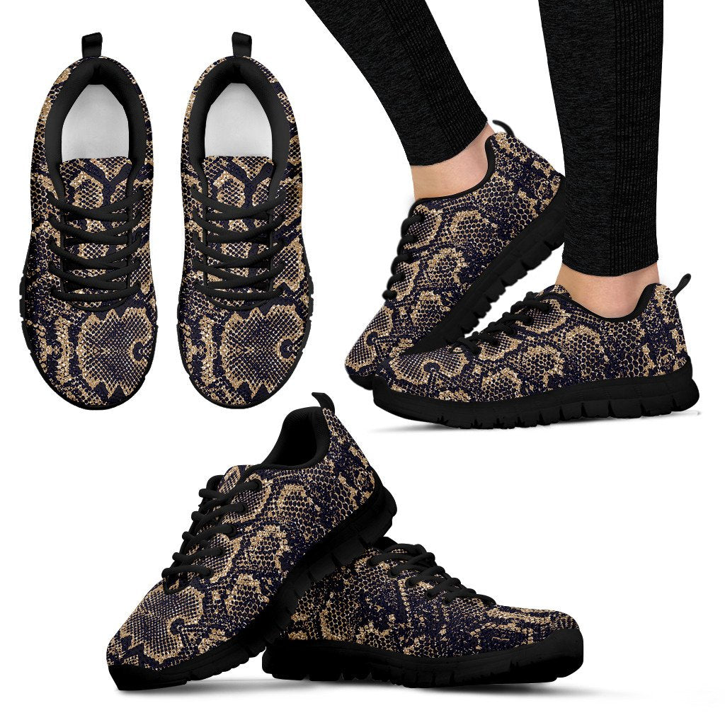 Snake Skin Pattern Print Women Sneakers Shoes