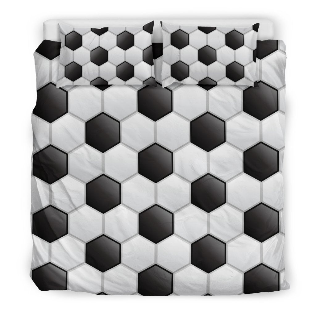 Soccer Ball Texture Print Pattern Duvet Cover Bedding Set