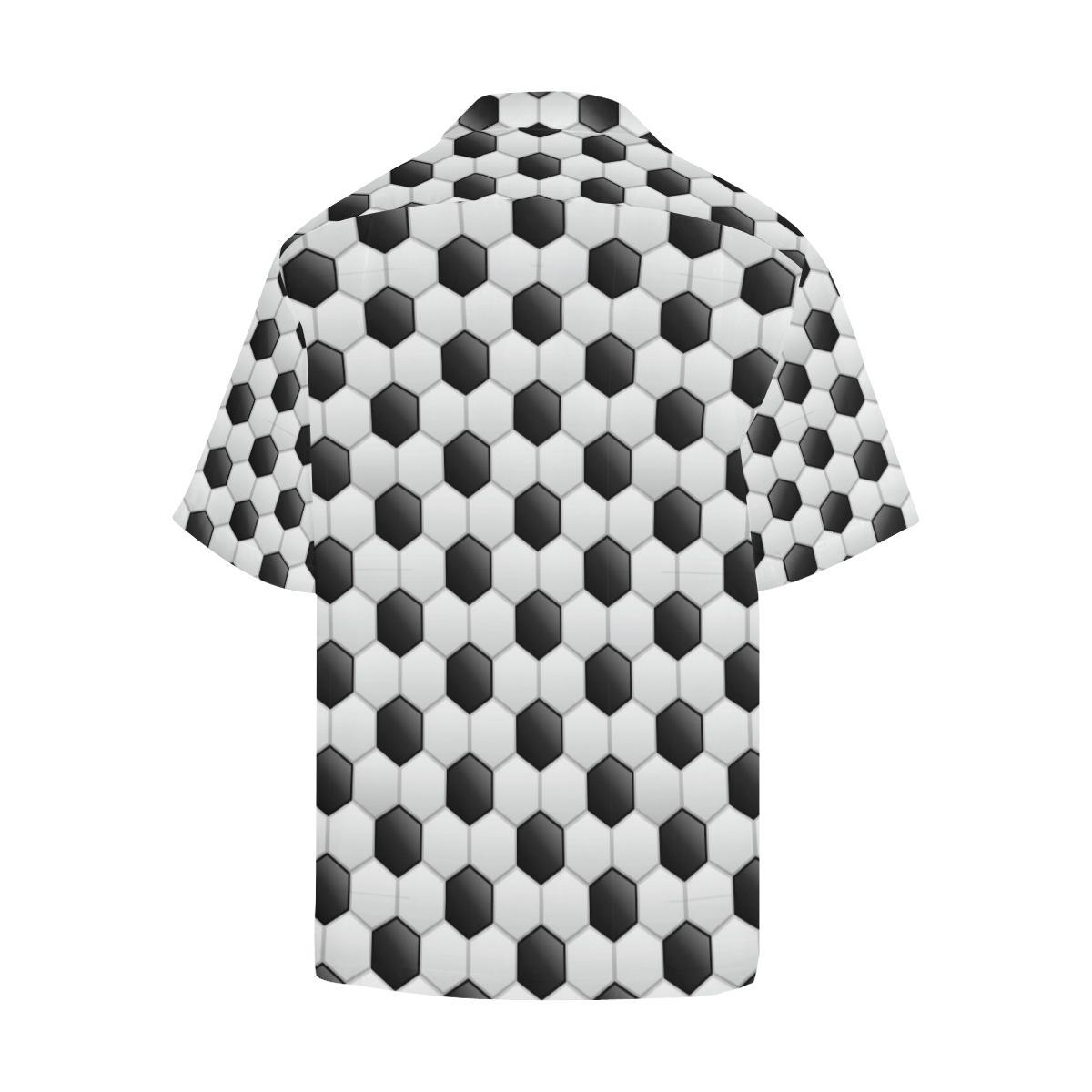 Soccer Ball Texture Print Pattern Men Aloha Hawaiian Shirt