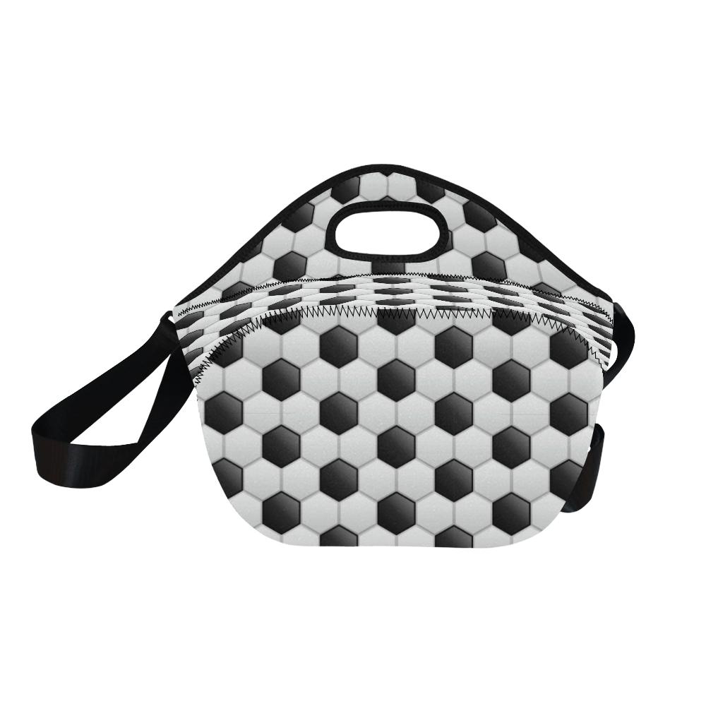 Soccer Ball Texture Print Pattern Neoprene Lunch Bag (Model 1669)(Large)-JTAMIGO.COM