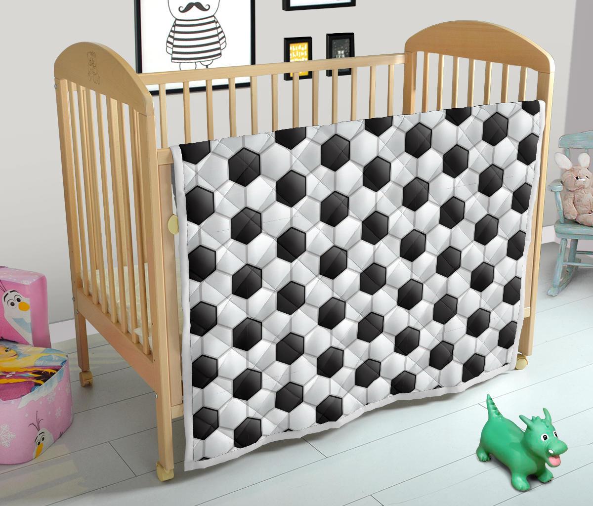 Soccer Ball Texture Print Pattern Premium Quilt-JTAMIGO.COM