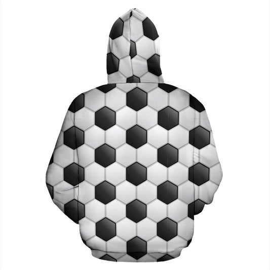 Soccer Ball Texture Print Pattern Pullover Hoodie