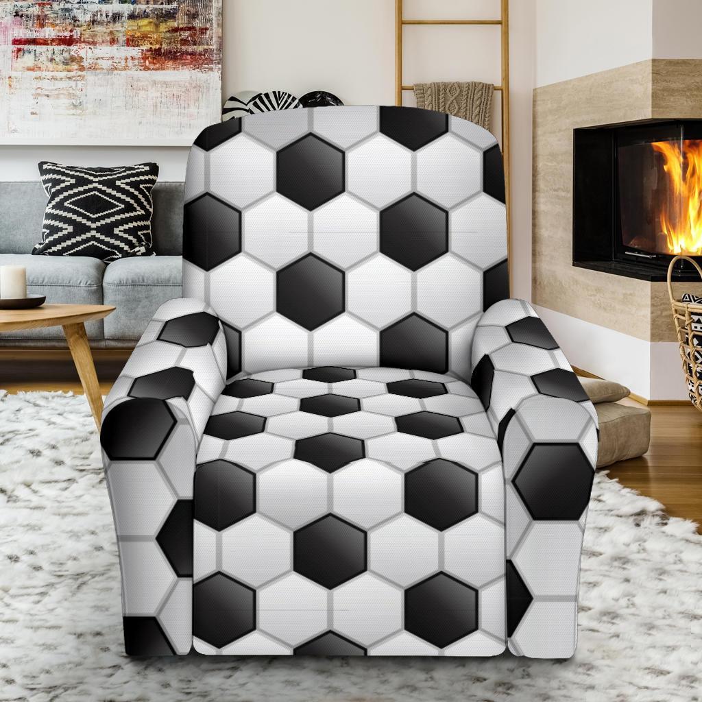 Soccer Ball Texture Print Pattern Single Sofa Slipcover -JTAMIGO.COM