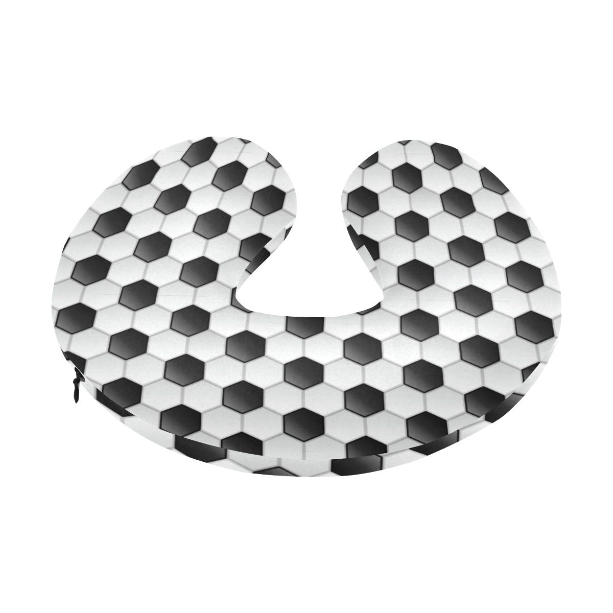 Soccer Ball Texture Print Pattern U-Shaped Travel Neck Pillow-JTAMIGO.COM