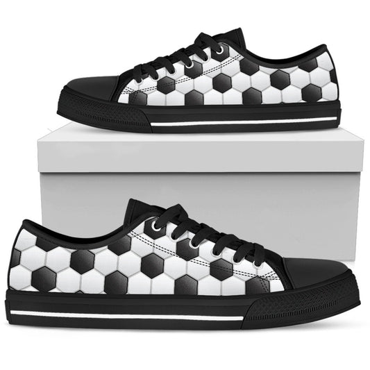 Soccer Ball Texture Print Pattern Women Low Top Shoes-JTAMIGO.COM