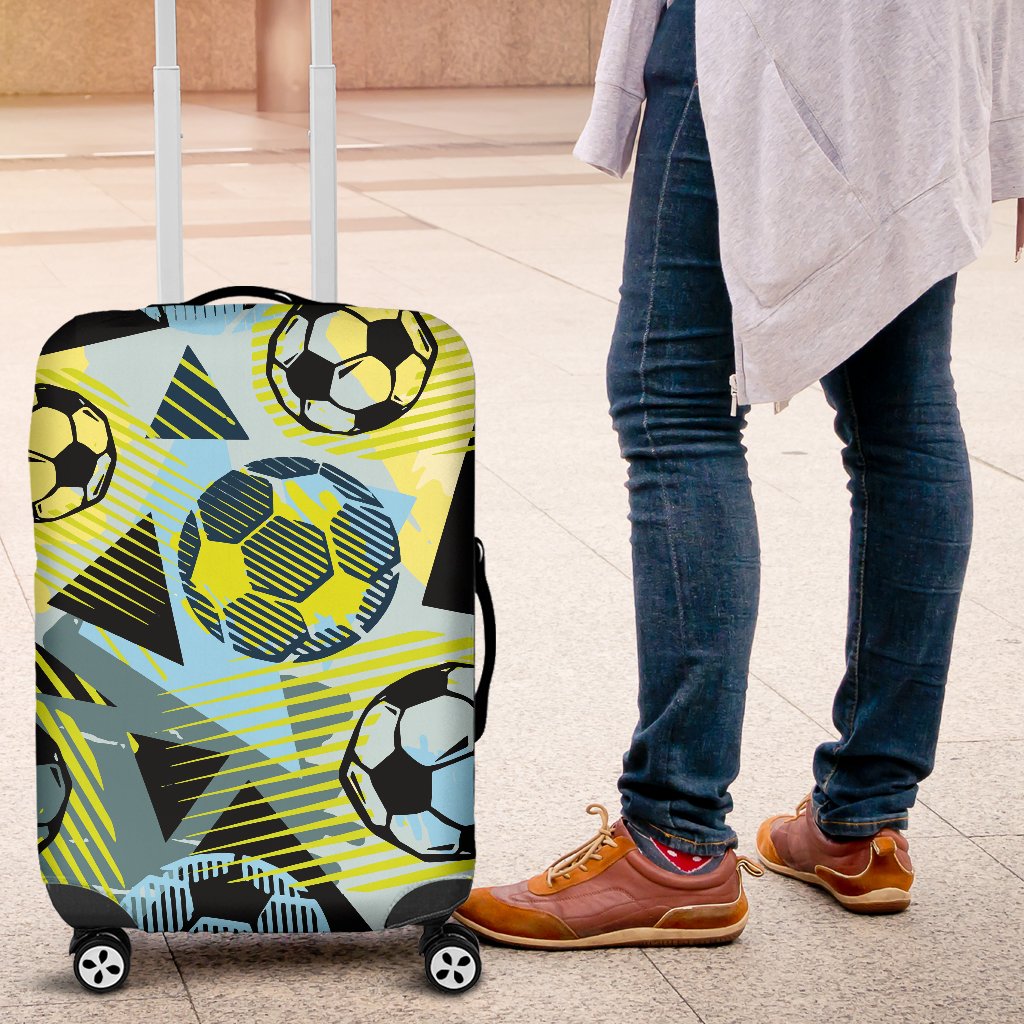 Soccer Ball Themed Print Design Luggage Cover Protector