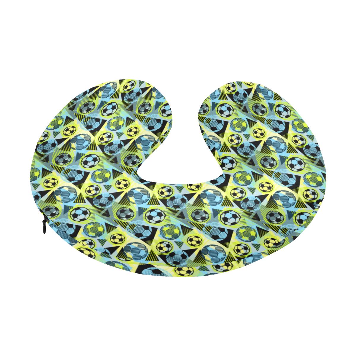 Soccer Ball Themed Print Design U-Shaped Travel Neck Pillow-JTAMIGO.COM
