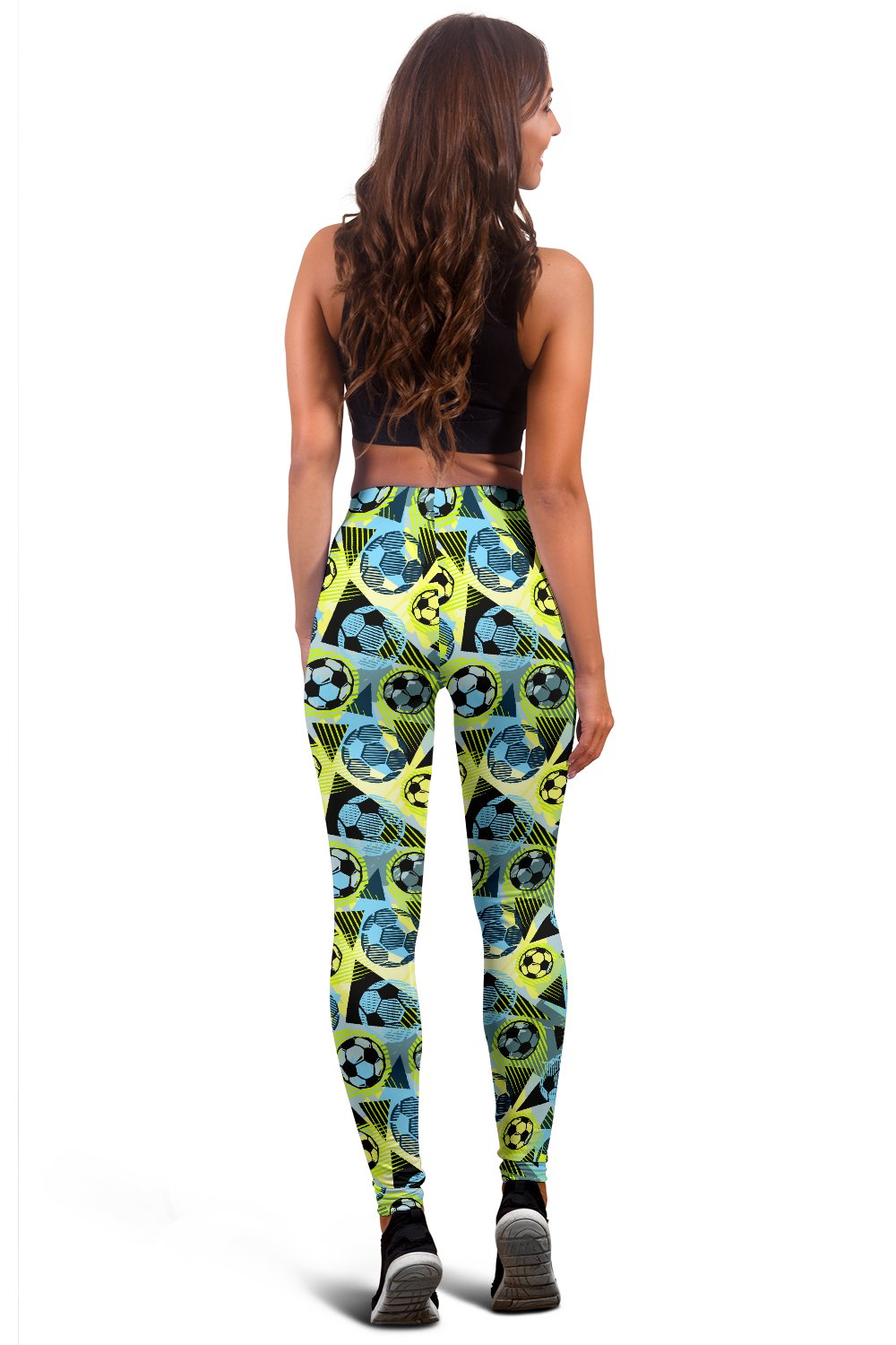 Soccer Ball Themed Print Design Women Leggings