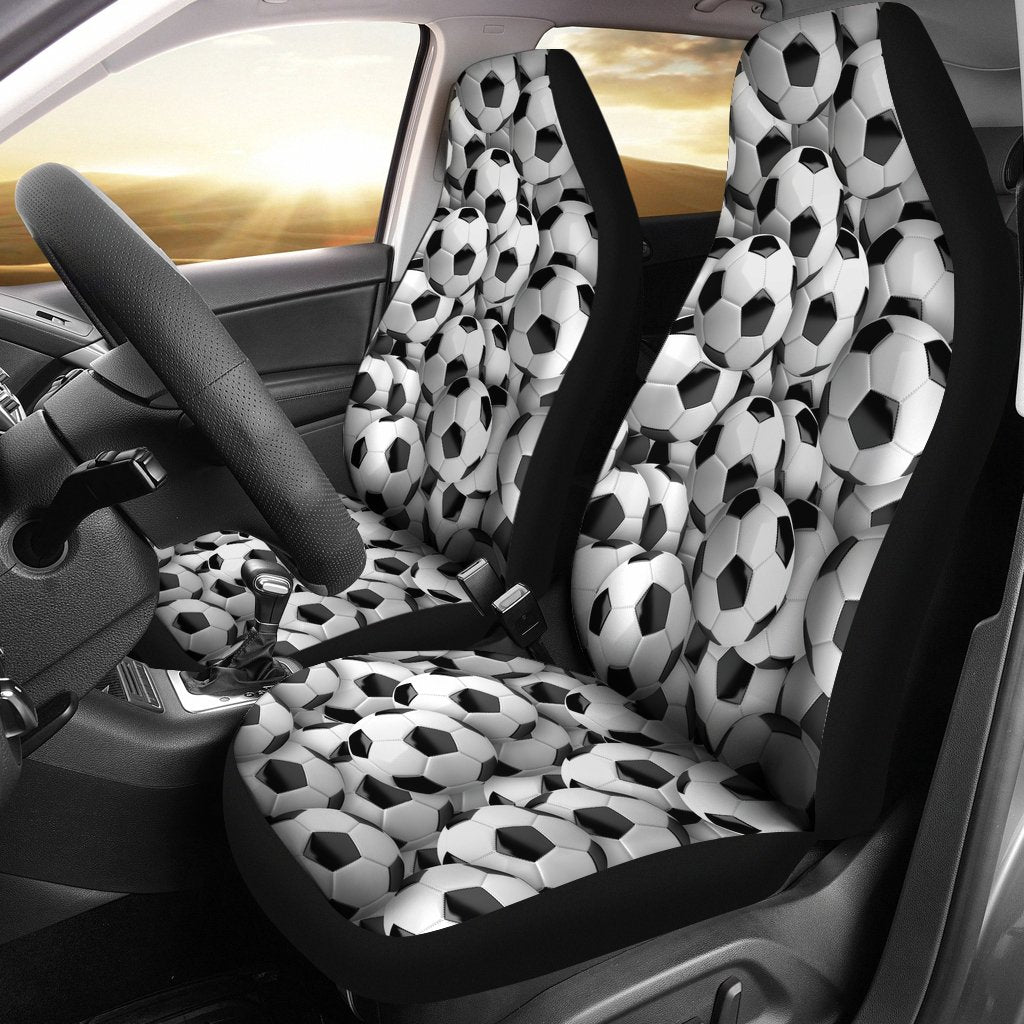 Soccer Balls Print Universal Fit Car Seat Covers