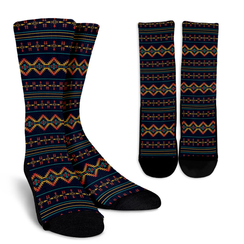 Southwest American Design Themed Print Crew Socks