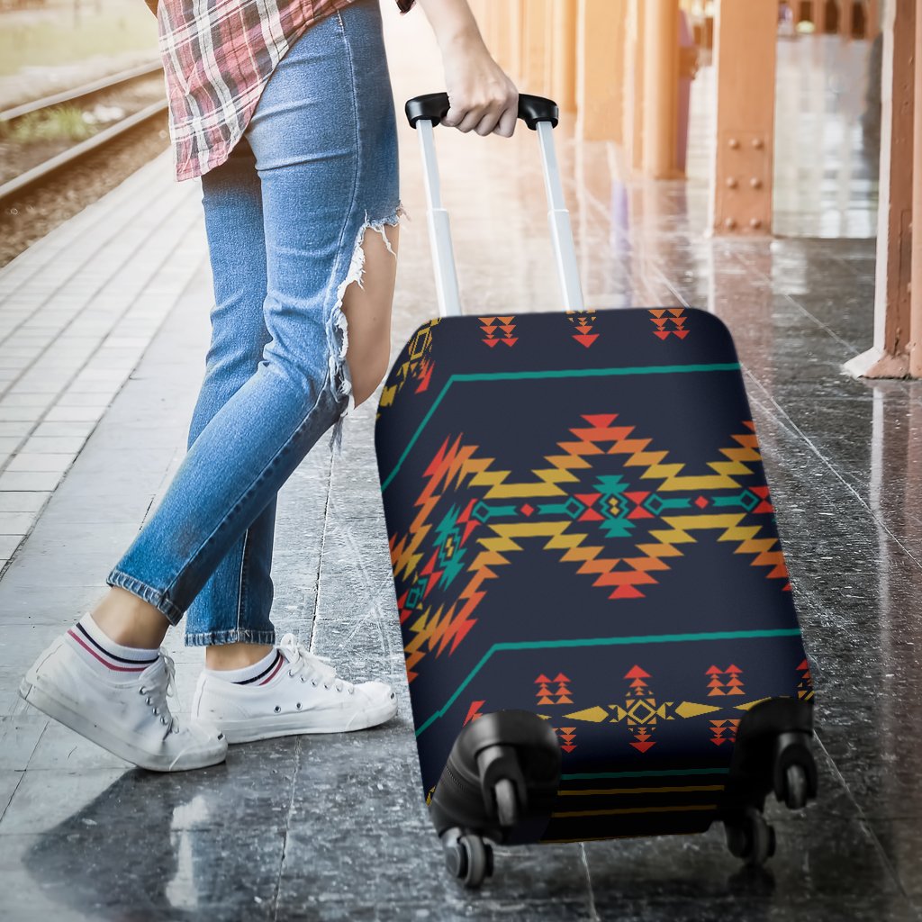 Southwest American Design Themed Print Luggage Cover Protector