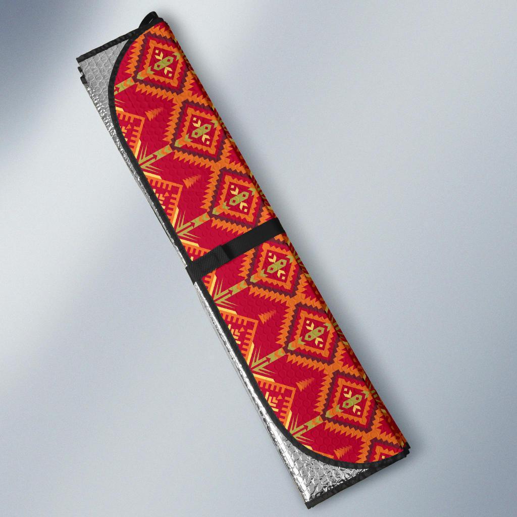 Southwest Aztec Design Themed Print Car Sun Shade For Windshield
