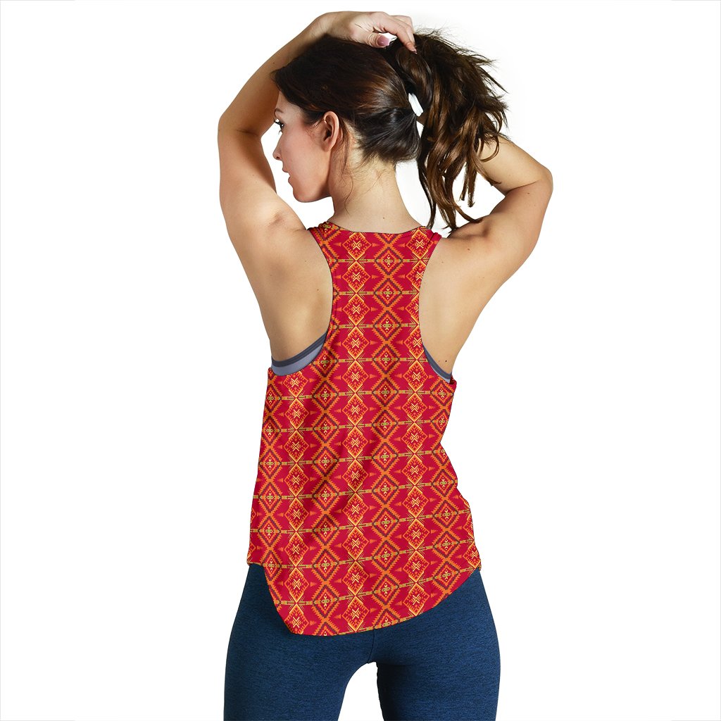 Southwest Aztec Design Themed Print Women Racerback Tank Top