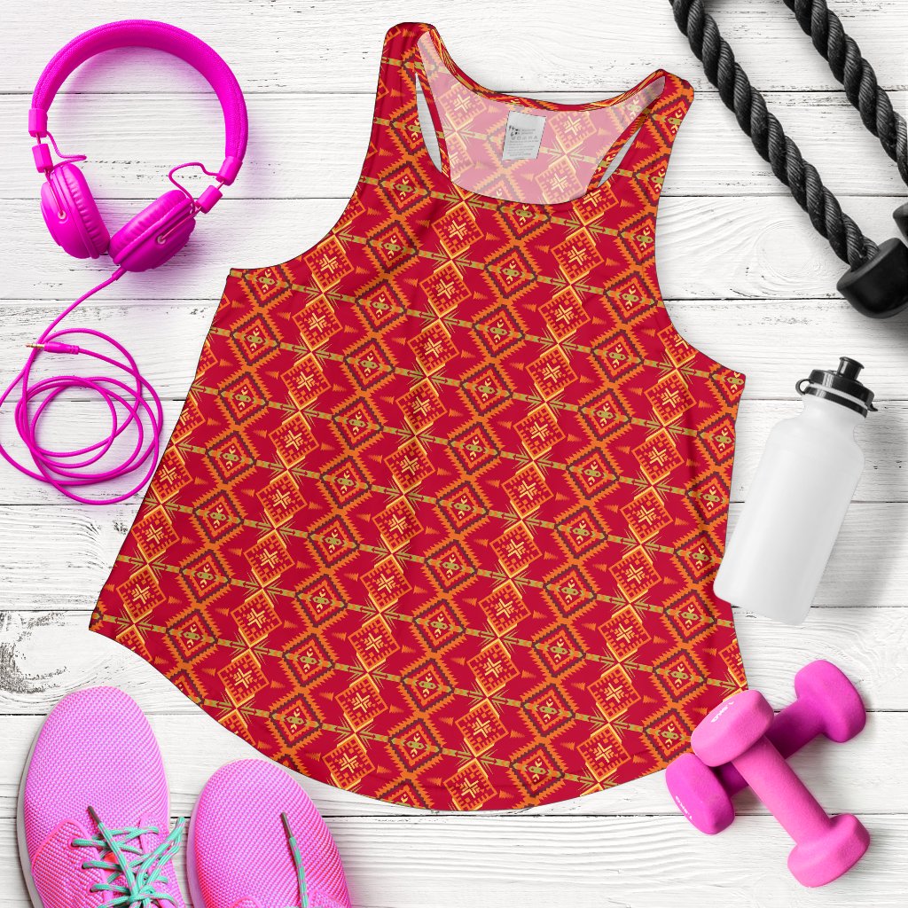 Southwest Aztec Design Themed Print Women Racerback Tank Top