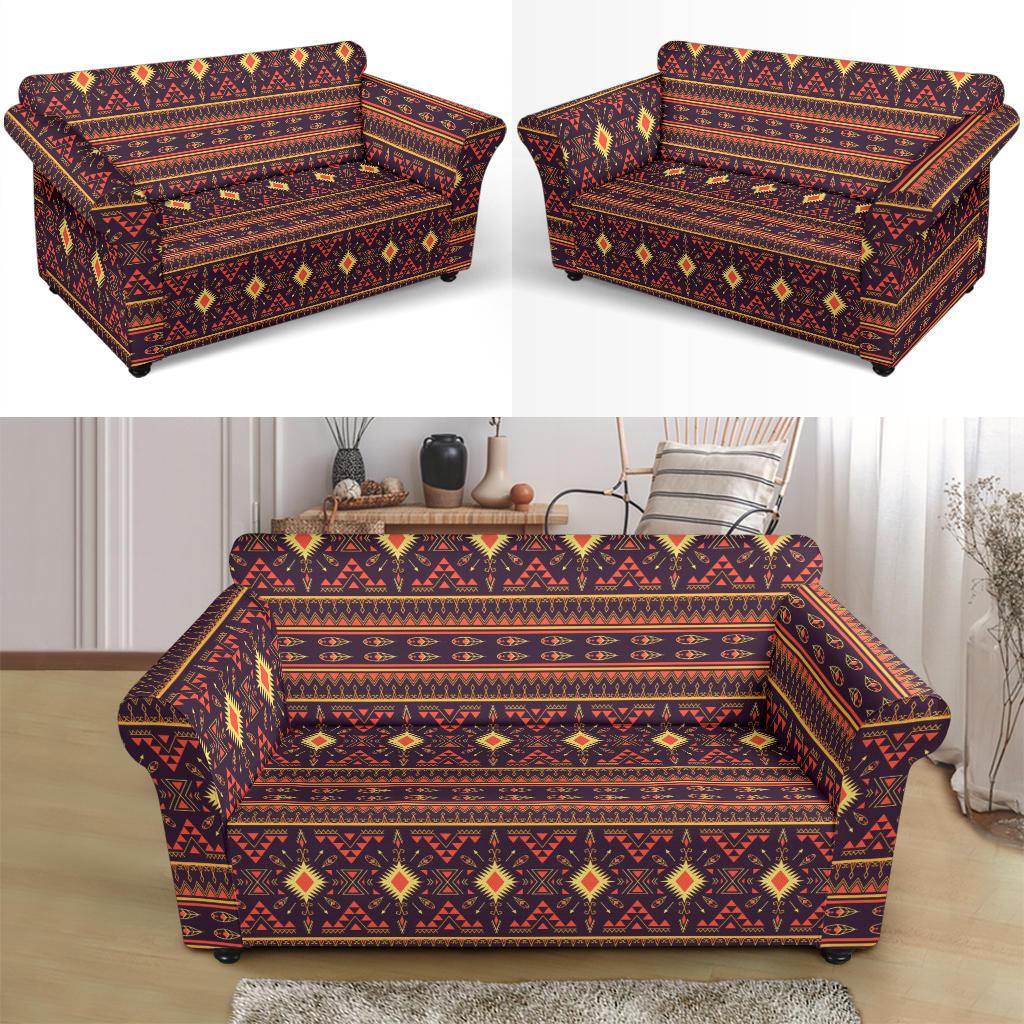 Southwest Ethnic Design Themed Print Loveseat Slipcover-JTAMIGO.COM