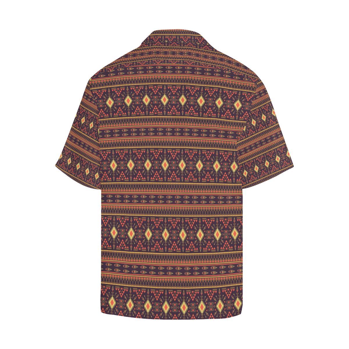 Southwest Ethnic Design Themed Print Men Aloha Hawaiian Shirt