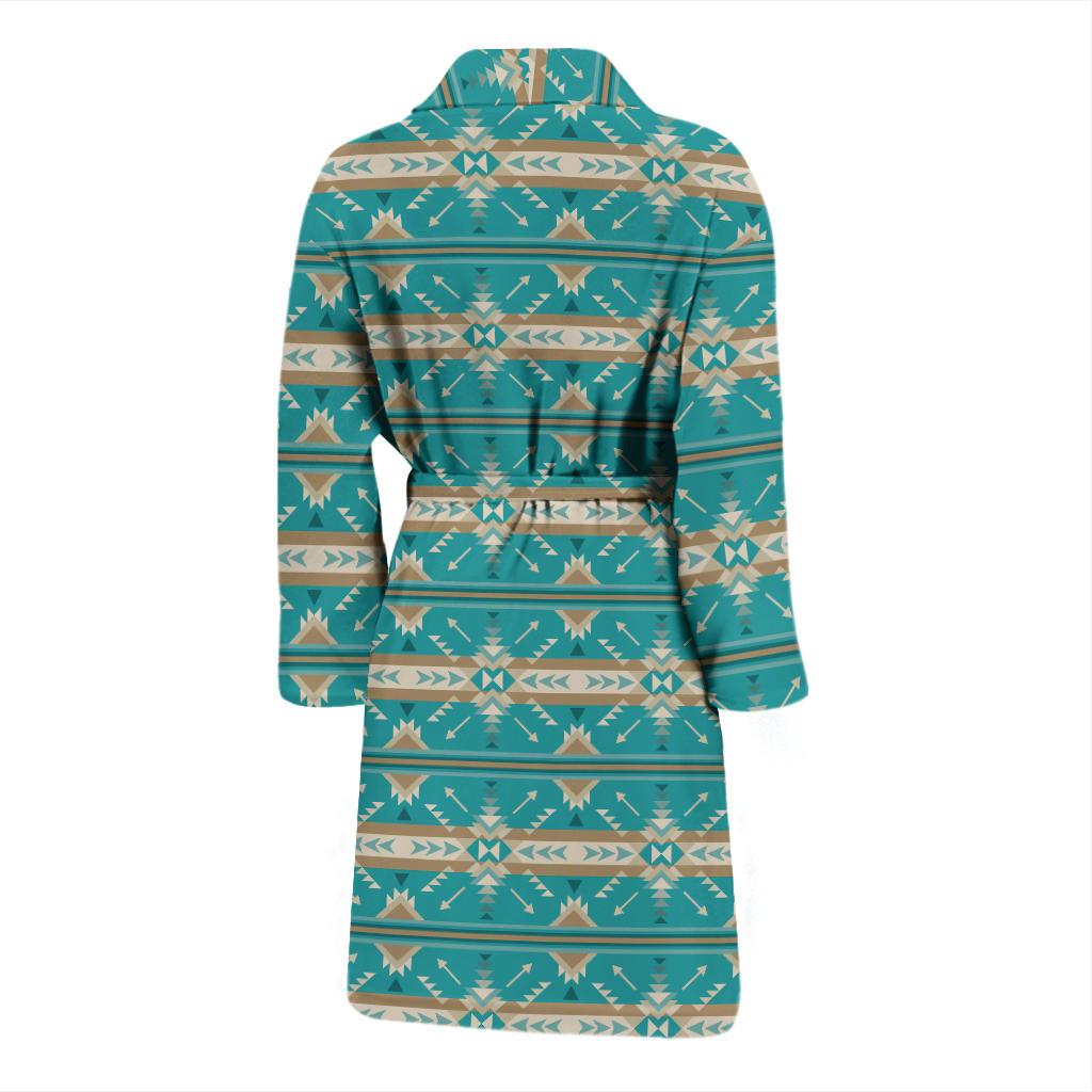 Southwest Native Design Themed Print Men Bath Robe-JTAMIGO.COM