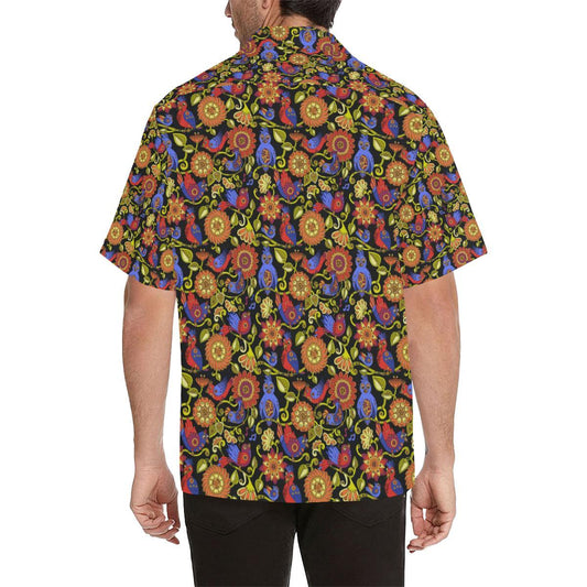 Steampunk Bird Design Themed Print Men Aloha Hawaiian Shirt